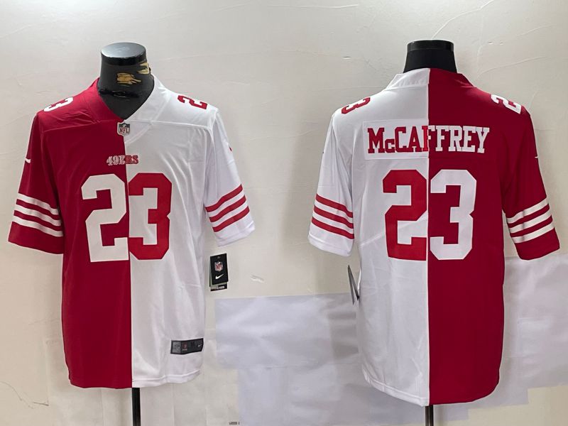 Men San Francisco 49ers #23 Mccaffrey Red White Nike 2024 Limited NFL Jersey style 1008